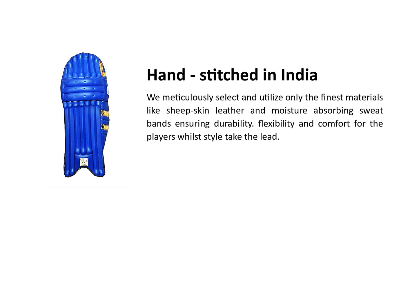 Cricket Batting Pads - Dark Blue & Golden- RH