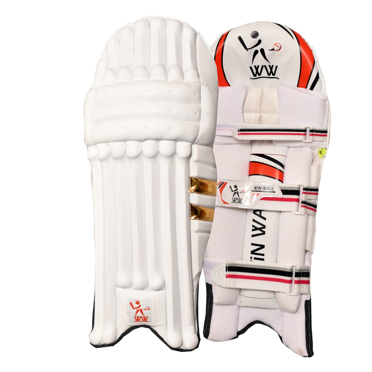 Cricket Batting Pads - White  & Golden - RH